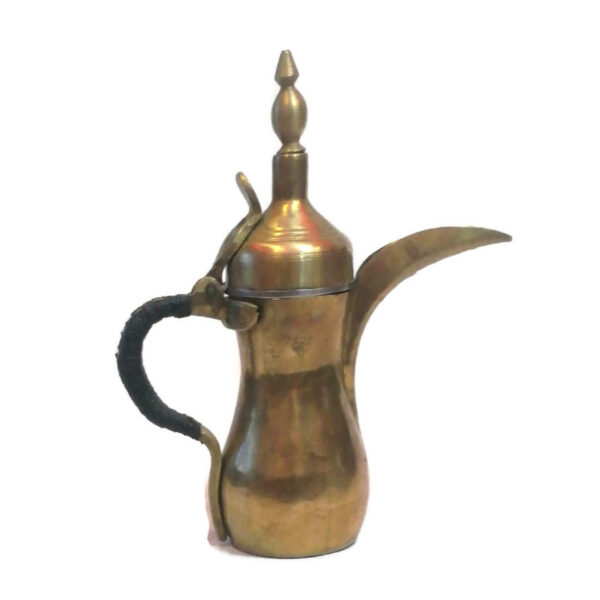 ⁦Antique Arabic Islamic Dallah Coffee Pot Bedouin Copper Middle East 2 cup coffee⁩ - الصورة ⁦3⁩