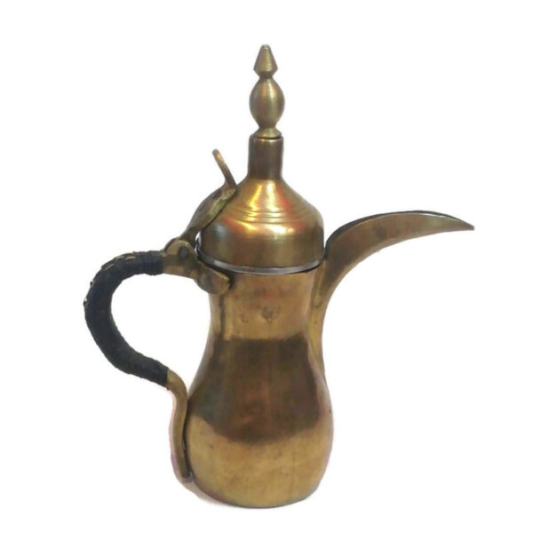 ⁦Antique Arabic Islamic Dallah Coffee Pot Bedouin Copper Middle East 2 cup coffee⁩ - الصورة ⁦4⁩