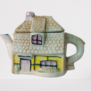 Vintage Novelty TEAPOT Ceramic House Design Garden Free Shipping