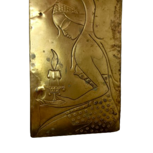 Antique Embossing Mother A princess Holding Candle Engraved Copper Plate USSR