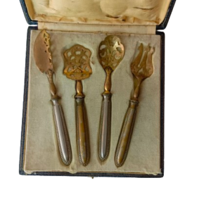 Antiqua 4 Gold Metal Cutlery Cutlery Silver Gold Plated Filled HORS SERVICE