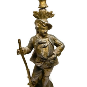 Antique Statue Warrior Soldier Bronze Candlestick Candle Holder Table Home Decor