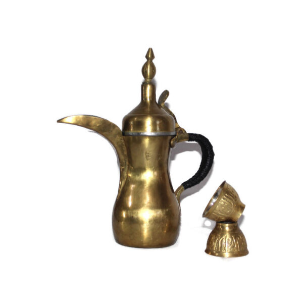 ⁦Antique Arabic Islamic Dallah Coffee Pot Bedouin Copper Middle East 2 cup coffee⁩ - الصورة ⁦9⁩