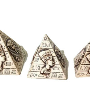 Vintage Egyptian 3 Pyramid Resin Miniature Home Decoration Pharaoh Figurine