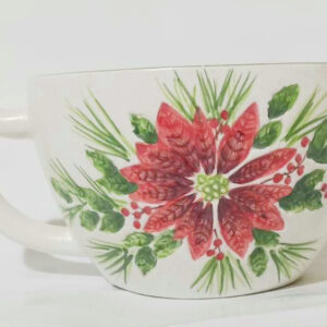 Vintage English Cup Hand Painted Embossed Stamped Flower Decoration