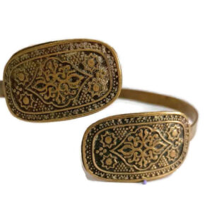 Antique Copper Bracelets Golden Hand-made Decorated With Egyptian Style