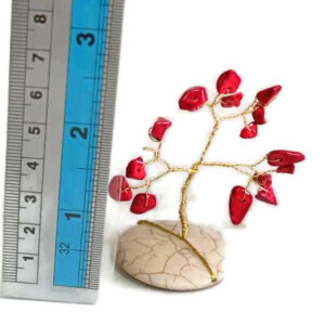 Handmade Tree Made  Wire Stone Base  Fruits Made  Red Stones Figurine HOME DECOR