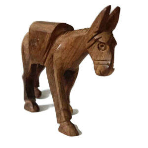 Vintage Figurine Wooden Donkey Egypt Hand-Carved Home Decor Statue Sculptures