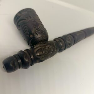 Peice Carved Dark ” Wood Tobacco Pipe RARE Vintage Free Shipping