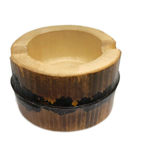 Handmade Bamboo Ashtray Hand-Carved Wooden Sculpture Unique Piece