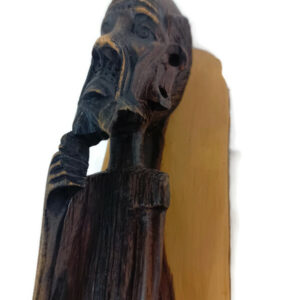 African Tribal Vintage Old Man Wood Statue Hand carved Figurine Original